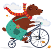 Bear with bicycle