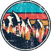 Retro Mountain Trail Circle