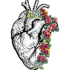Anatomical Heart with Flowers Cardiology