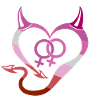 Teufelsherz Lesbisch mit Symbol