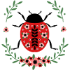 Marienkäfer mit Blumen