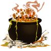 magic cauldron, creepy prints, witch design