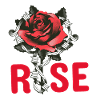 Rote Rose mit Kettengliedern
