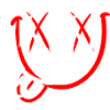 Smiles étirées avec la langue