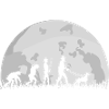 Dobermann Hundebesitzer Evolution Mond Silhouette
