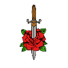 Dagger stings through a rose