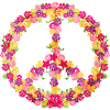 Flower-Power Friedenssymbol Retro-Vibes