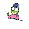 Frog shows middle finger