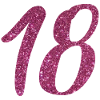 18 Year Birthday Glitter Effect