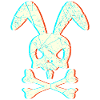 Skull Rabbit Gangster Sign Skeleton