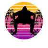 Sumo lutteur Retro Sunset cadeau