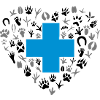 Veterinary care logo animal footprints