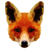 Orange Polygonal Fox