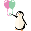 Sweet penguin with balloon
