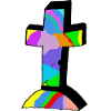 croce colorata colorata attraversa Gesù Dio