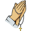 Praying hands with rosary