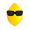 Lemon with glasses