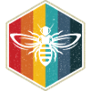 Bee retro hexagon beekeeping beekeeper