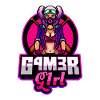 Gamer Girl Rolig Esport Team Label Logotyp