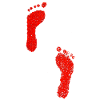 Footprints red feet