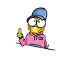 Duck with cap middle finger