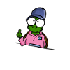 Turtle with Cap Middle Finger