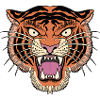 Traditioneller Tattoo Tigerkopf mit offenem