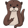 Mürrischer Otter with middle finger