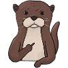 Mürrischer Otter with middle finger