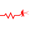 firefighter with heartbeat - heartbeat