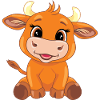 Funny smiling baby bull