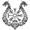 Black dragon and Viking compass