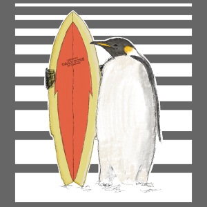 Penguin with Surfboard (stripes)