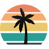 Sunset Design with Palm