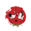 Japanske kraner i rød cirkel illustration