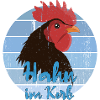 Rooster in a basket
