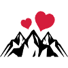 Mountains heart symbol mountains