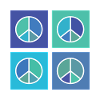 Peace sign Blue