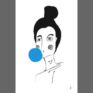 bubblegum - blue - art poster