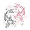 Koi fish and Sakura flower