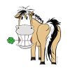 funny Fjordi with clover