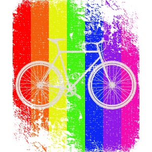 Fahrrad Used Look Vintage Regenbogen