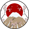 Mount Fuji mit Kirschblütenzweigen