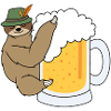 Sloth with beer drinking drinking