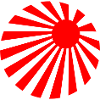 Martial-Arts-Logo der roten japanischen Sonne