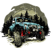 Blue Jeep Offroad Forest