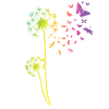 PustFlower Tattoo Dandelion Rainbow Dandelion