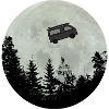 Flying camper at night