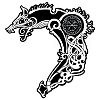 Fenrir Viking wolf and vegvisir