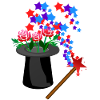 Magic Hat Wand Flowers Stars